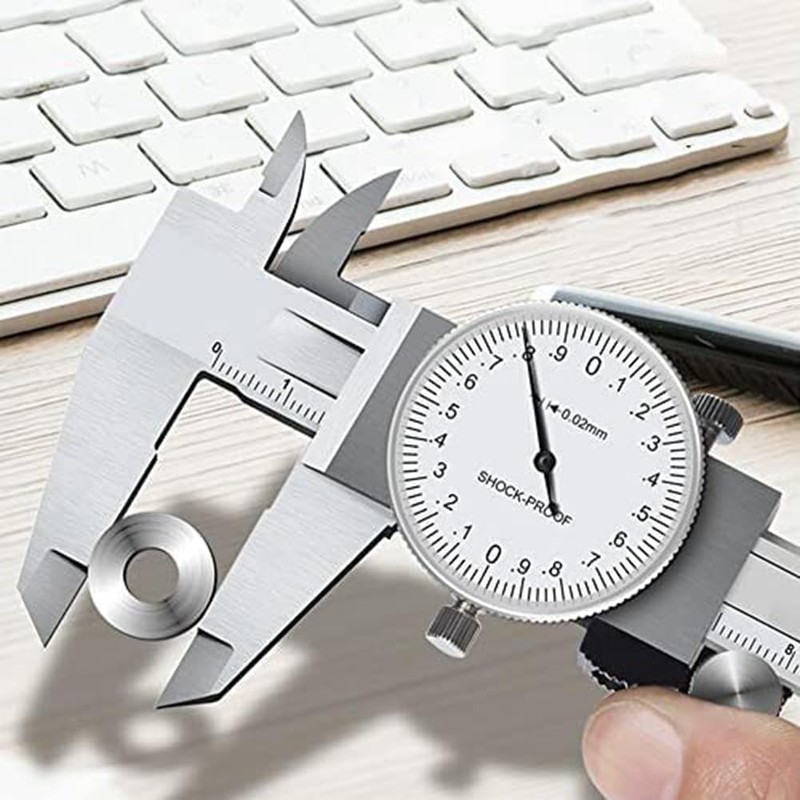 Haptufer 0-200Mm Metric Gauge Measuring Tool Dial Vernier Caliper Shock-Proof