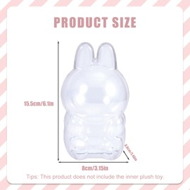 BOXOB Protective Cover for Dolls, Mini Transparent Plastic Display Protector Clear Sitting Cases Waterproof Plush Toy Figures Display Cover for Dolls (Sitting Style)