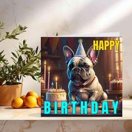 French Bulldog Cute Dog Birthday Cards 145 x 145mm