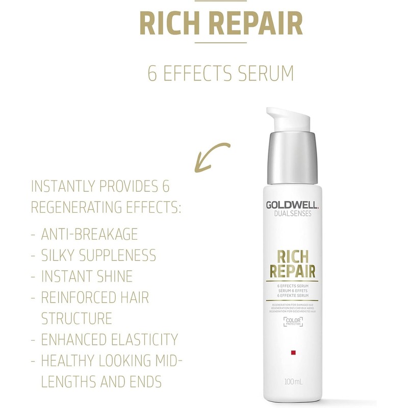 Goldwell Dual Senses Rich Repair 6 Effects Serum, 3.4 Ounce
