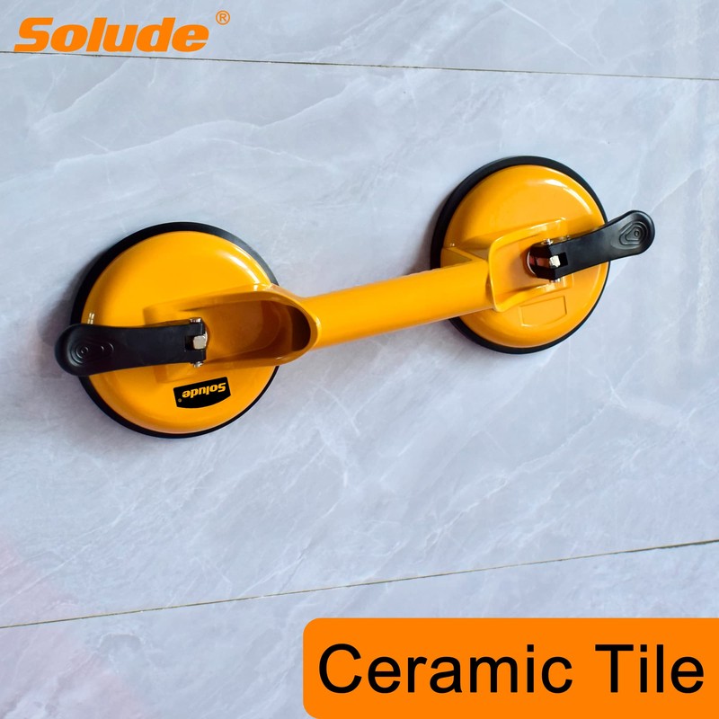 SOLUDE 2 Pack Glass Suction Cup,Aluminium Heavy Duty Vacuum Lifter