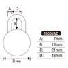 Master Lock 1500JAD Padlock, Dial, Lock PIN Number, Width 1.9