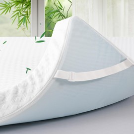 BEDHOURS 3 Inch Gel Memory Foam Mattress Topper King Size, Ventilated Mattress Pad for Pressure Relief, Cooling Soft Bed Topper with Removable Cover (White, King)