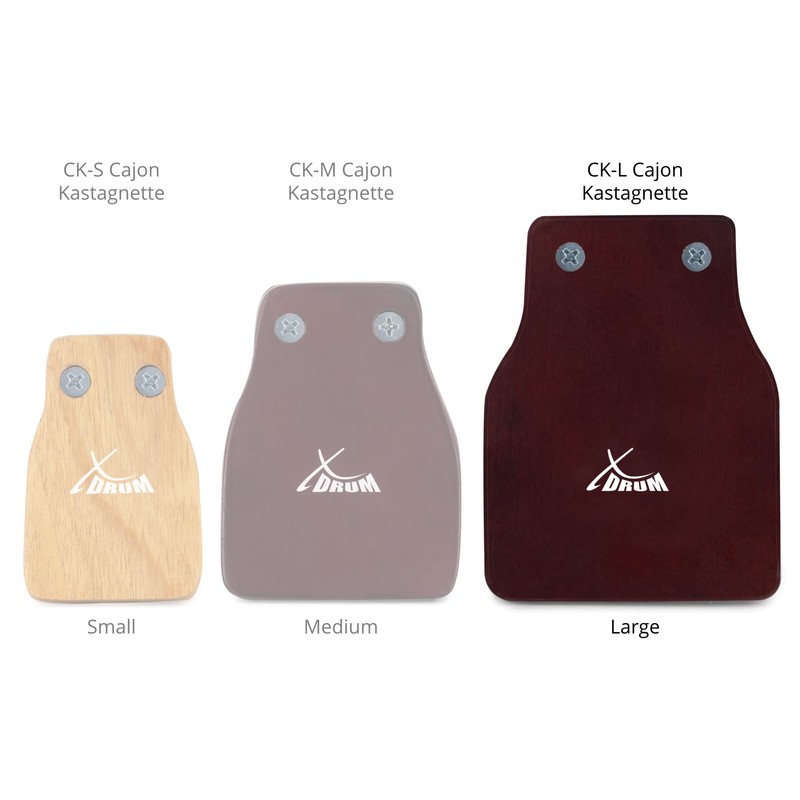 XDrum CK-L Cajon Castanets Large - Wooden Castanets - Velcro