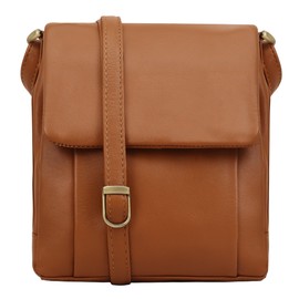 Lloyd Baker Genuine Leather Crossbody Bag, Soft Shoulder Handbag with Adjustable Strap, Compact Size with Multiple Compartments, RAISA (Tan)