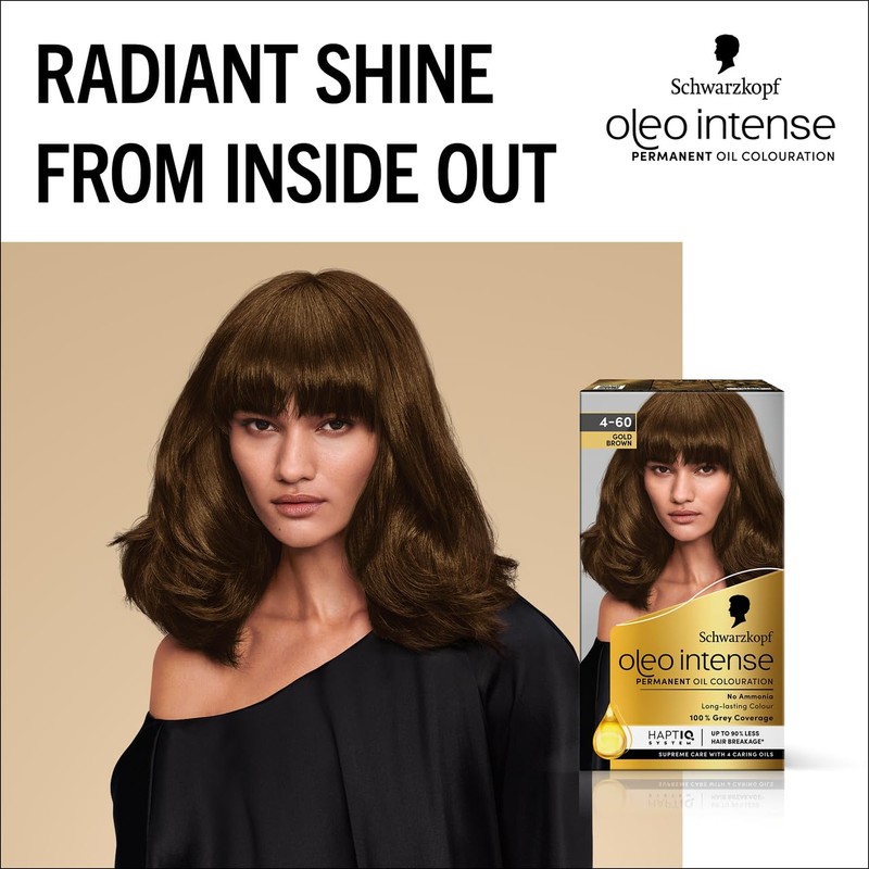 Schwarzkopf Oleo Intense Permanent Oil Colour 4-60 Gold Brown Hair