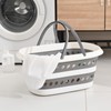 35L Large Rolling Collapsible Laundry Basket with Wheels, Foldable Plastic