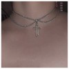 Erimberate Bohemian Layered Cross Pendant Necklace Hollow Cross Choker Necklace