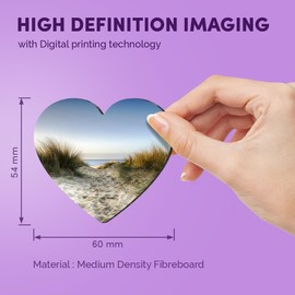 1x Heart MDF Magnet 6cm - Sand Dunes Sandbanks Poole UK - Fridge Locker Office Whiteboard Toolbox #51972