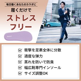 Insoles [Set of 2] Anti-fatigue, Shock Absorption, Standing Work, Sports, Footbed, Inserts, Reduces Strain on Feets, Comfort, Antibacterial, Deodorizing, Anti-Slip, Size Adjustable, Unisex (Pink, XL