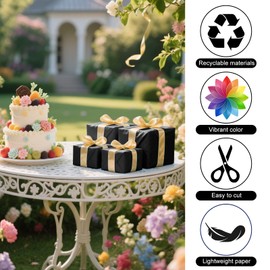 PLULON 60 Sheets Black Tissue Paper for Gift Bags, Gift Wrapping Paper Tissue Bulk for Crafts Packaging Birthday Baby Shower, Wedding Holiday Flower Bachelorette Bridal Party Decorations