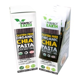 Perfect Earth Rice Pasta - Organic Gluten Free Black Rice + Chia Pasta - 7.9 Ounce, 6 Count - 100% USDA + ECOCERT Certified Organic, Vegan, Allergen Free