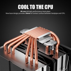 upHere CPU Air Cooler with 6 Heat Pipes,Dual 120mm Fan CPU Cooler 1600rmp,CPU Air Cooler AMD AM5/AM4/AM3 Series,CPU Air Cooler Compatible with Intel LGA 1700/1150/1155/1156/2011/2066(X79/X99)