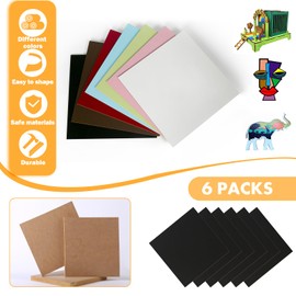 6 Pack MDF Colored Wood Board for Crafts 12"x12"-3 mm Thick Medium Density Fiberboard Unfinished Wood Board for Laser Engraving CNC Cutting Fretwork DIY Crafts Home Decor (Black)