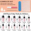 LoveOurHome 120pc French Tips Press on Nails XL Fake Nail
