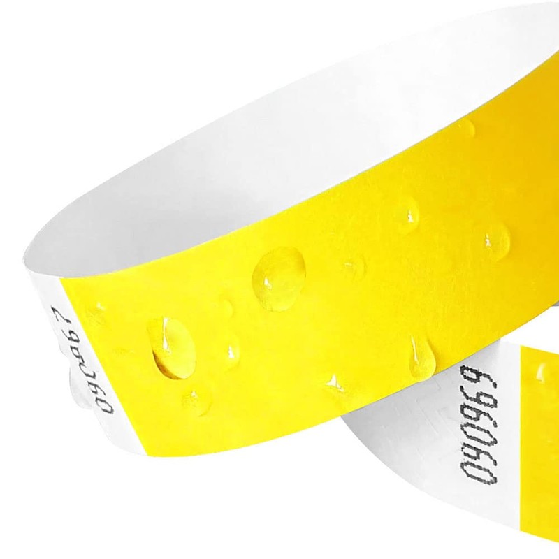 100 Tyvek Paper Bracelets, 19 mm, for Events, Festivals, Tear-Resistant,