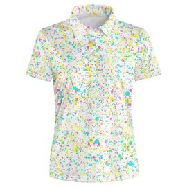 ZAJECT Womens Splashed Polo Shirts Short Sleeve Moisture Wicking Quick Dry Tennis Outfit Golf Shirts for Women
