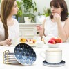 Vibiliyou Absorbent Coasters Blue Cube Coasters with Gold Holder Round