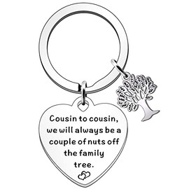 SDOFY Funny Cousin Gifts Family Tree Keyring Cousin Gifts for Women Girls Cousin Birthday Christmas Gifts