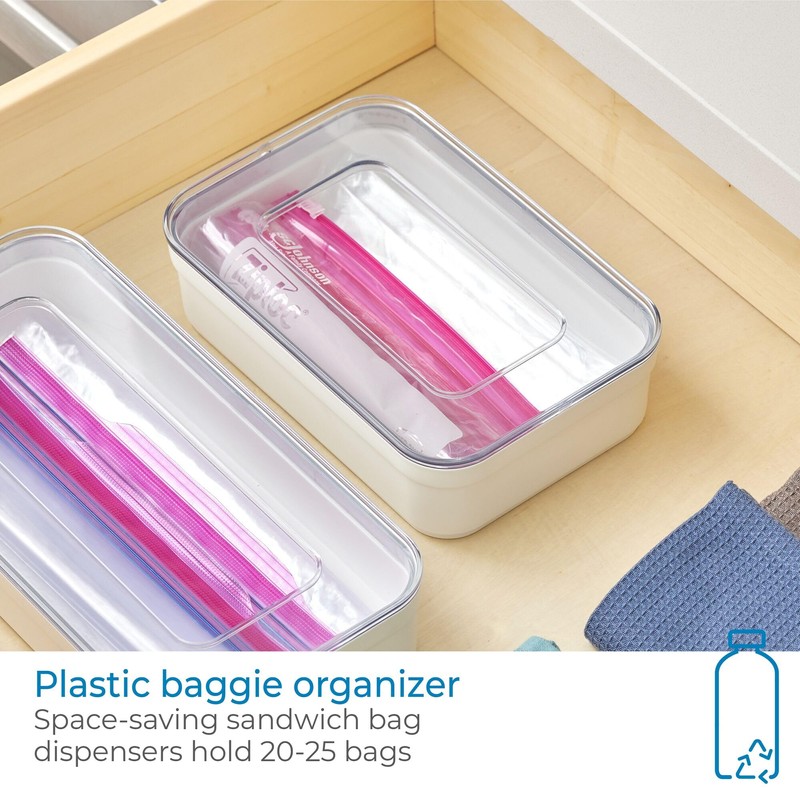 iDesign Recycled Plastic Sandwich Ziplock Bag Holder and Dispenser –