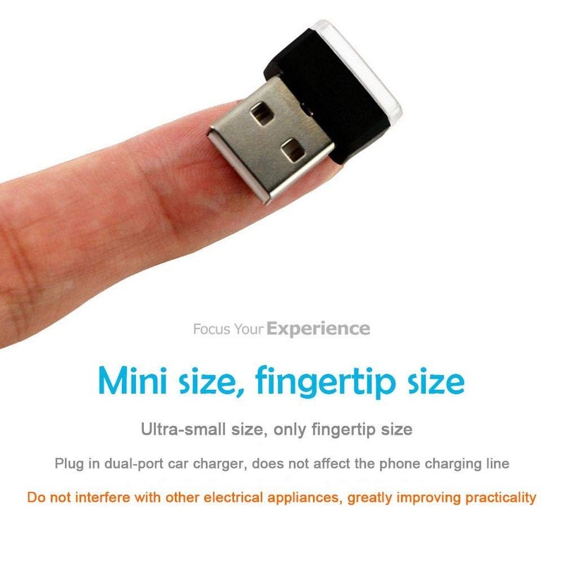 6 Pcs Mini USB Light, USB Atmosphere Light, Car USB