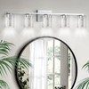LED Modern Bathroom Light Fixtures Over Mirror, 5-Light Brushed Nickel