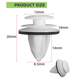 Flaconi 50Pcs Car Door Clips,Door Panel Clips,Door Panel Retainer Clips,Door Trim Panel Retainer Clip,Auto Bumper Fastener Rivet Clip,Nylon Push Rivets Splash Shield Clips,Fits Most Vehicles