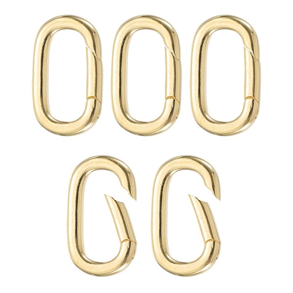 PATIKIL Spring Oval Clip Pendant Clasp, 5Pcs Spring Ring Buckle