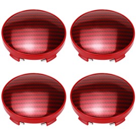 Modengzhe Center Caps for Rims,60mm Wheel Rim Hub Center Covers Replacement 58mm Lug to Lug Dia,Red Base & Red Carbon Fiber Sticker,Pack of 4