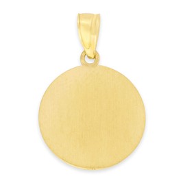 14k Real Solid Yellow Gold St. George Medal, Patron Saint of England and Georgia, Catholic Jewelry for Her