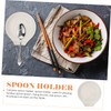 Ciieeo 2Pcs Elegant Ceramic Spoon Rest Compact Spoon Tray for