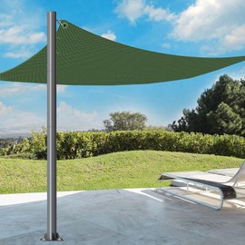 EiSyKeeYin 12FT Shade Sail Pole, 3" Diameter Steel Post with Thickened Wall & In-Ground Hardware, Wind & Weather Resistant, Heavy Duty Sun Shade Kit for Patio Garden Deck Lawn Backyard, 1 Pack