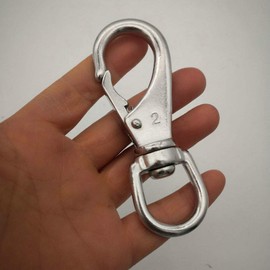 JY-MARINE Stainless Steel Swivel Snap Hook,Large Spring Clips,4 Inch(2#) Heavy Duty Boat Hooks, Spring Hooks for Boat Anchor Ropes and Cables