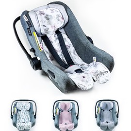 Breathable Seat Cover for Baby Car Seat, Pushchair, Anti-Sweat, Universal Group 0+ (0-13 kg) Group I (9-18 kg) (Cotton Flowers)