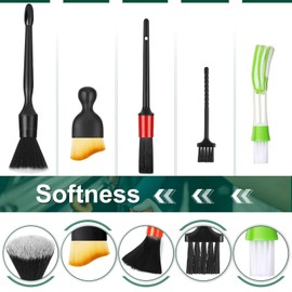 Fitosy Car Interior Duster Detail Brushes, Soft Bristles Brush Car Accessories for Cleaning Dashboard Air Vent Crevice, Detailing Dusting Tool Kit for Auto Truck SUV RV