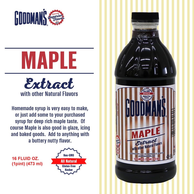 Goodman's Natural Maple Extract - Gluten-Free, Non-GMO, Kosher, Low Carb