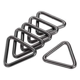 sourcing map Pack of 20 Triangle Ring Buckles 1.5 Inches (38 mm) Inner Width Metal for Bracelet Crafts DIY Dark Grey
