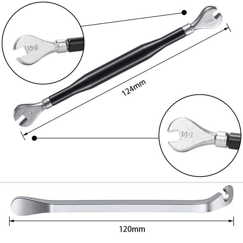 Kigauru 6pcs Bicycle Spoke Wrench Nickel Plated Process Tool Steel