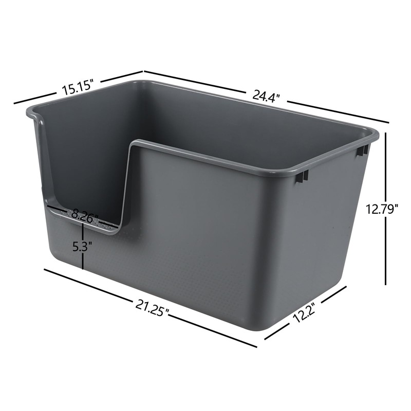Taysisiter Large Open Top Cat Litter Pan with High Side,
