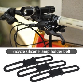 Create idea 10Pcs Bicycle Mounting Straps Bike Silicone Band Bicycle Silicone Elastic Strap Bike Accessories for Flashlight Mobile Phone Black