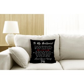 TopXmai to My Husband Gifts Lover Throw Pillow Case Anniversary Birthday Valentine Wedding Gifts for Husband Boyfriend Pillowcase Flannel Decorative Pillow Cover 18" x 18"