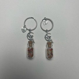 Crystal Chip Jar Keychains - Perfect for Bag Accessory or Car Decoration - Color: Carnelian