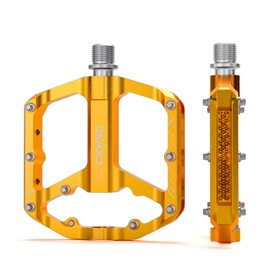 CXWXC Bicycle Pedals with Reflectors 9/16 Inch CNC Aluminium MTB Pedals Lightweight Non-Slip for Mountain Bike, City Bike, Road Bike