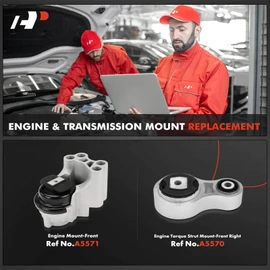 A-Premium 2PCS Engine Motor Mount and Torque Strut Mount Kit Compatible with Ford Fusion 2010-2012 & Lincoln MKZ 2007-2012, 3.5L, Replace# 7H6Z6038A, 8H6Z6068A