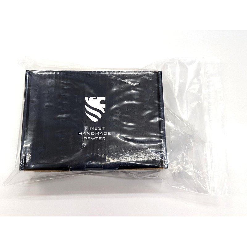 Pewter Hip Flask Made in England Satin Band 6 oz