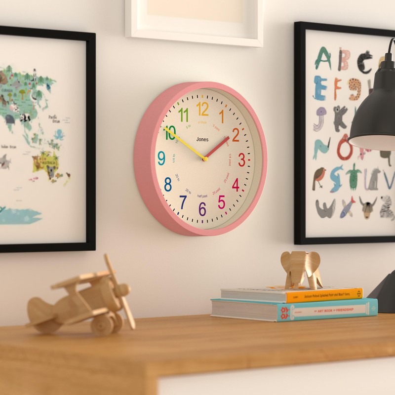 Jones Clocks® Kids Clock - Time Teaching Clock - Learn