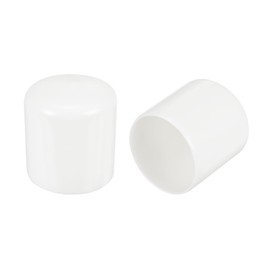 sourcing map 4pcs 43mm(1.7") Rubber End Caps, Round Vinyl Plug Insert Plastic End Caps for Tubing, Fence, Pipe Post, Furniture, Railing, White