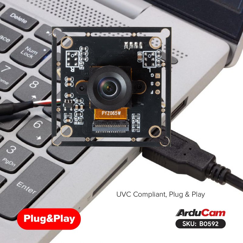 Arducam 120fps Monochrome Global Shutter USB Camera Module, 800P High