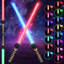 SOARFLY Lightsaber, 15 Colours, Pack of 2 Lightsabers, Children, Adults, FX Lightsaber, Simulated Film Fight Soundfonts for Party, Cosplay, Gift