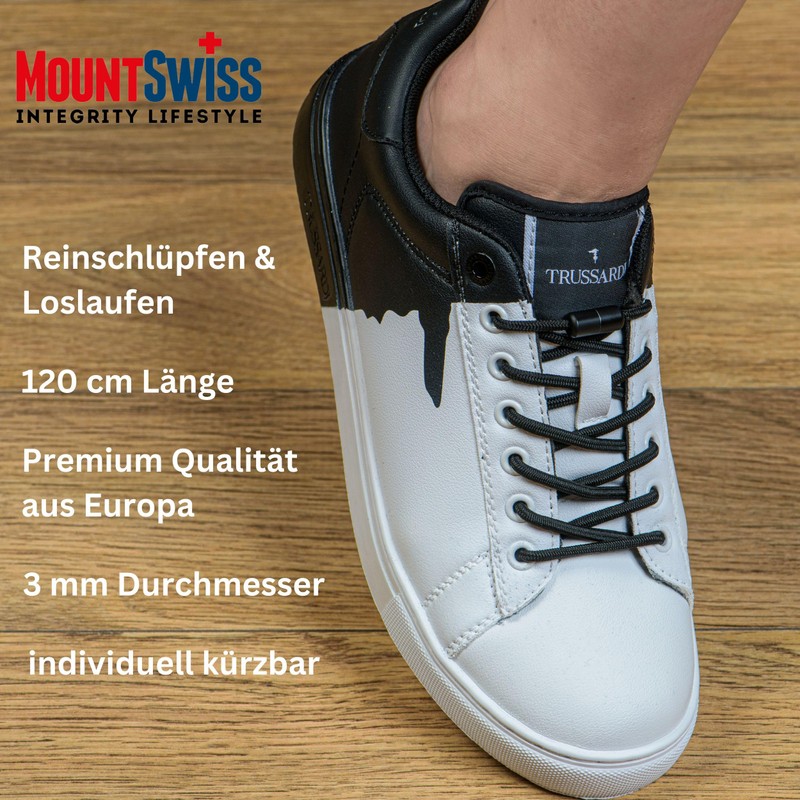 Mount Swiss - Elastic Shoelaces with Metal Capsules Laces without
